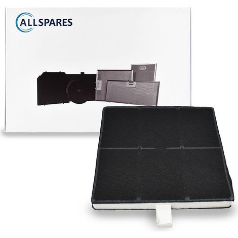 Filtro de carbón AllSpares para campanas extractoras compatible con Bosch 00360732/360732 / DHZ5186 / Siemens LZ51800 / Neff Z5116X1 (222 x 222 x 22 mm)