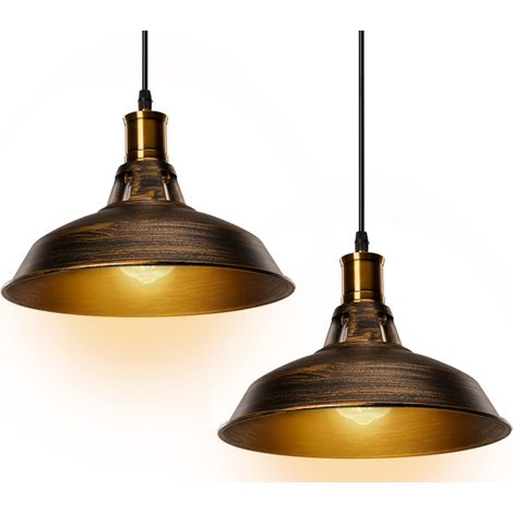 Suspension rustique- Lustre design Φ30cm- Douille E27 Lampe de salon ou de salle à manger Industriel (1/5)