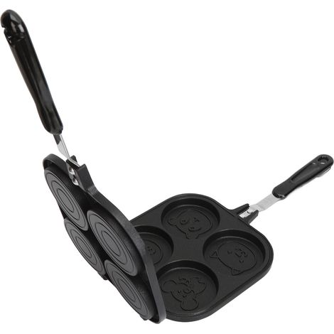 Poêle à crêpes double face avec revêtement antiadhésif en alliage d'aluminium, multifonctionnelle pour sandwichs, gâteaux, pain et œufs. (1/5)
