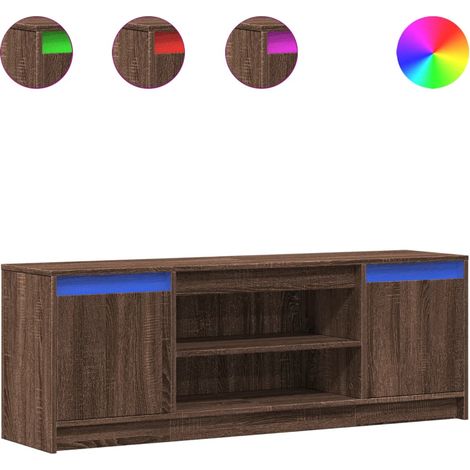 Maison Exclusive - TV-Schrank mit LED-Beleuchtung Braun Eichen-Op