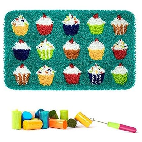 Tapis à nouer soi-même - kit de nouage pour enfants et adultes (gâteaux) (1/4)