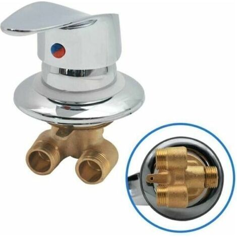 Carivent Mitigeur Cabine de Douche Robinet de douche en laiton Inverseur de sortie Robinet mitigeur de douche chromé Connecteur G1/2 Mitigeur d'eau froide et chaude de douche pour salle (1/5)