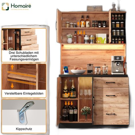 grau Sideboard aus MDF mit USB-Anschluss 105 x 40 x 180 cm HOMAIRE (1/5)