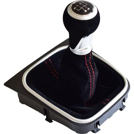 Pommeau de levier de vitesse manuel en daim noir à 5 vitesses pour Golf 5 6 MK5 MK6 R32 GTI 2004-2009 (5 vitesses) (1/5)