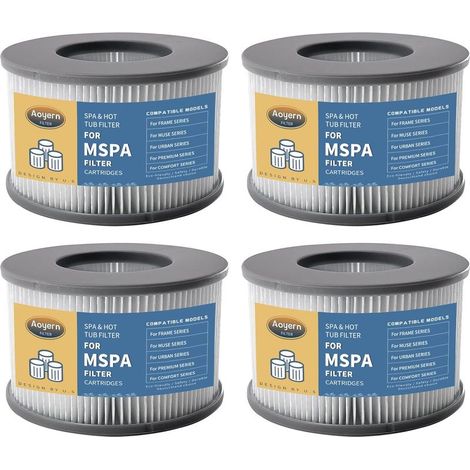 Lot de 4 cartouches filtrantes pour filtres de spa Mspa, filtre de piscine (1/3)