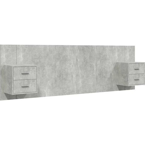 Maison Exclusive - Cabecero de cama y mesitas madera contrachapad (1/5)