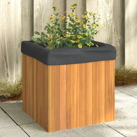 Jardinière 45x45x45 bois massif d'acacia (1/5)