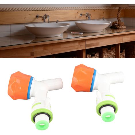 Lot de 2 robinets à filetage extérieur G1/2, raccords de plomberie PPR, accessoires de tuyauterie, robinet d'eau froide simple en plastique, vanne de robinet d'eau froide (1/5)
