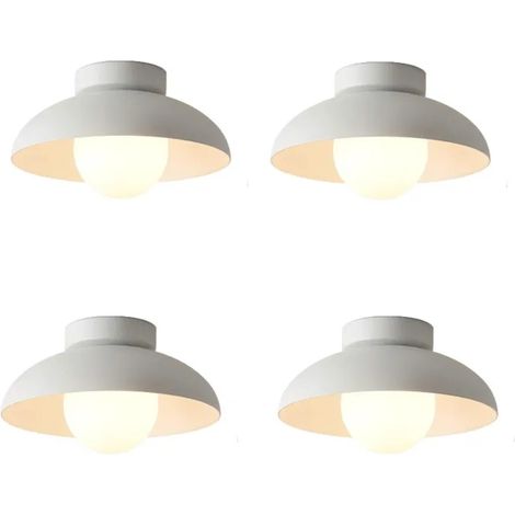 4x Plafonnier Moderne,G9 Lampe de Plafond Intérieur Contemporain Abat-jour en Métal Designe Chapeau Blanc pour Couloir Salon (1/5)