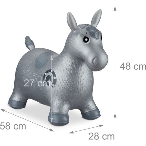 Ballon sauteur licorne pour enfants intérieur extérieur 48 x 26 x 58 cm favorise équilibre et coordination en plastique rose (1/3)