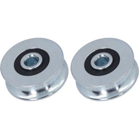 2 poleas con un diámetro exterior de 40 mm y un diámetro central de 8 mm, fabricadas en acero aleado con rodamientos de bolas -Crezuo