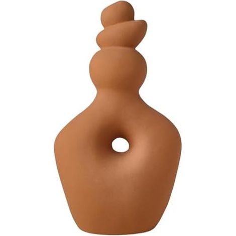 Vase en céramique texturée torsadée 19 x 11 x 34 cm (1/5)