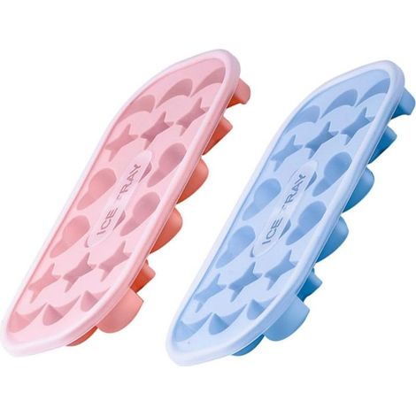 Moule à Glaçons avec Couvercle 2 Pièces en Silicone 18 Compartiments (1/5)