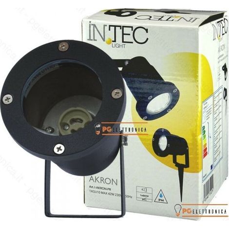INTEC FARETTO PORTALAMPADA ORIENTABILE CON PICCHETTO DA GIARDINO LAMPADINE GU10