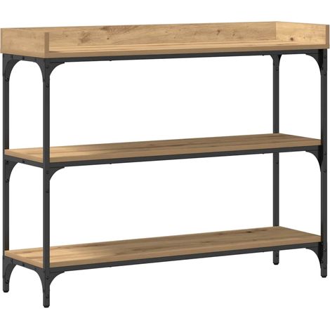 Table console，Table d'appoint，Bout de canapé，Meuble d'entrée avec étagère chêne artisanal 100 x 30 x 80 cm