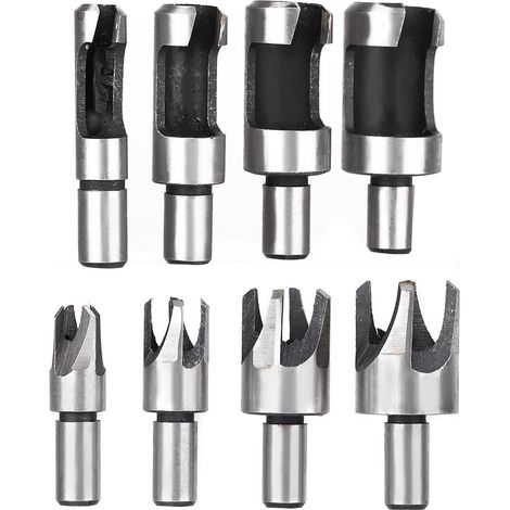 Jeu de 8 fers à bois en acier carbone, accessoire de perçage à tige ronde de 10mm (1/5)