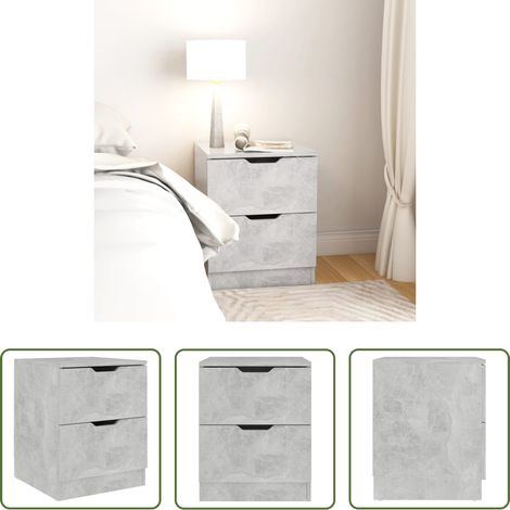 vidaXL Nachttisch Spanplatte - Nachttisch Betongrau 40x40x50 cm Spanplatte (1/5)