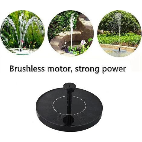 Fontaine solaire flottante d'extérieur, pompe autonome pour bain d'oiseaux de 1,4 W pour jardin et terrasse, kit de panneau solaire pour pompe à eau (1/3)