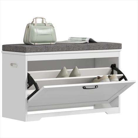 Console Banc à chaussures avec rangement assise rembourrée (1/5)