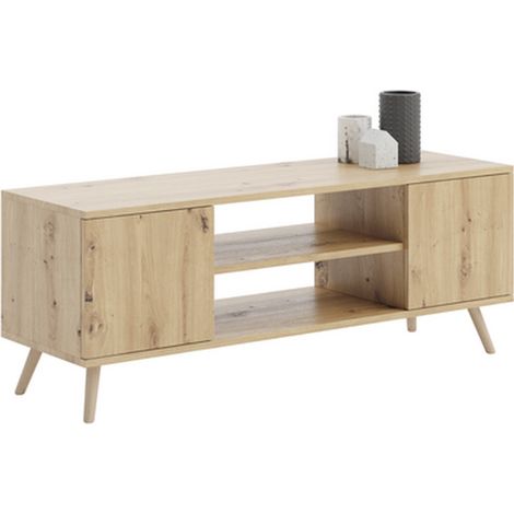 Mobile porta TV Focus in rovere artisan con gambe in faggio (1/4)
