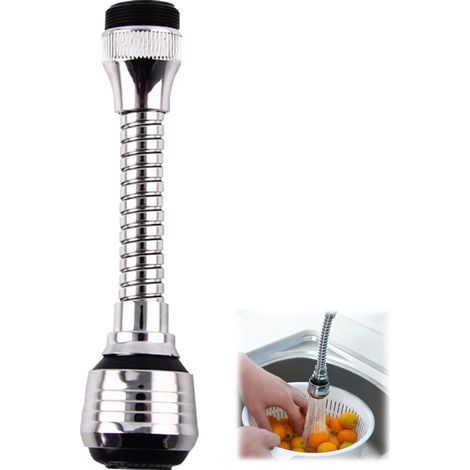Robinet d'Eau Pivotante à 360°,Rallonge de robinet,buse flexible d'économie d'eau,adaptateur de filtre pour robinet,pulvérisateur,rallonge de robinet anti-éclaboussures avec tuyau pour salle de bain (1/4)