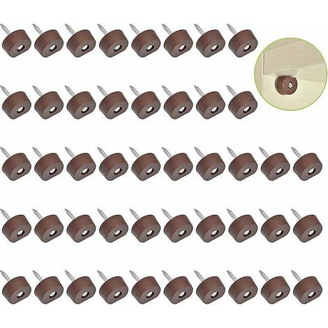 lot De 50 Chevilles D'tagre En Plastique Et Verre Pour Armoire(marron), Vitrine, Bibliothque (1/5)