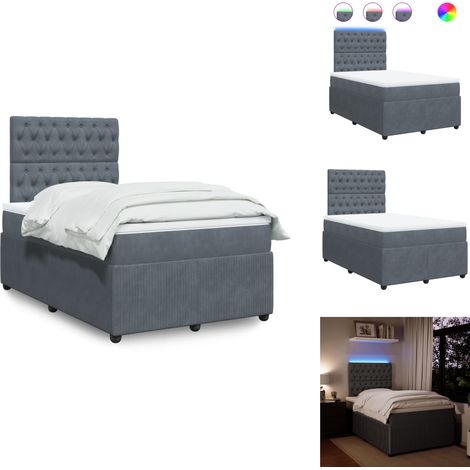 Sommier à lattes de lit et matelas Gris foncé 120x200cm Velours - Sommier À Lattes De Lit - Sommiers À Lattes De Lit - Lit - Meuble De Chambre À Coucher (1/5)