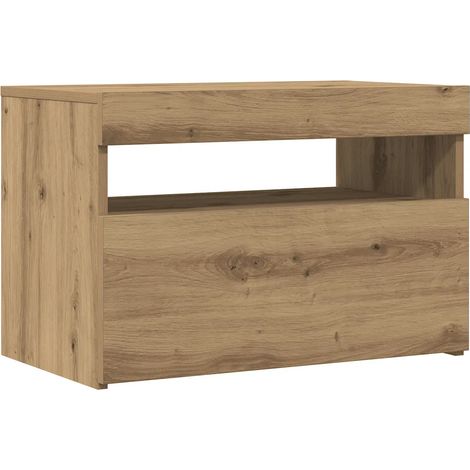 Mueble de TV flotante moderno con luces LED y espacio de almacenamiento 60 x 35 x 40 cm fabricado en madera de roble manufacturada hecho a mano 020050844 (1/5)