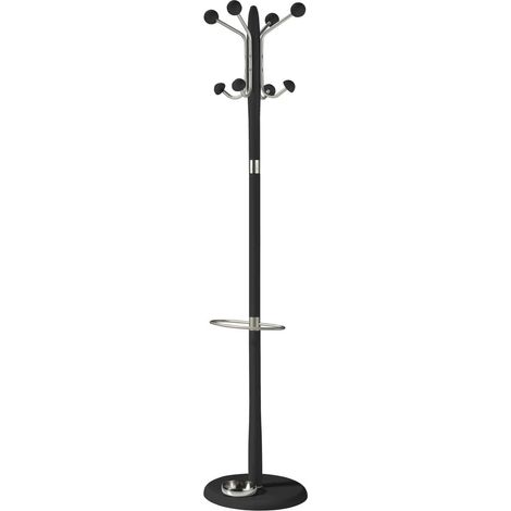 Perchero mod. 421 con paragüero herrajes en cromo satinado lacado negro, 180 cm(alto)37 cm(ancho)37 cm(largo) (1/2)
