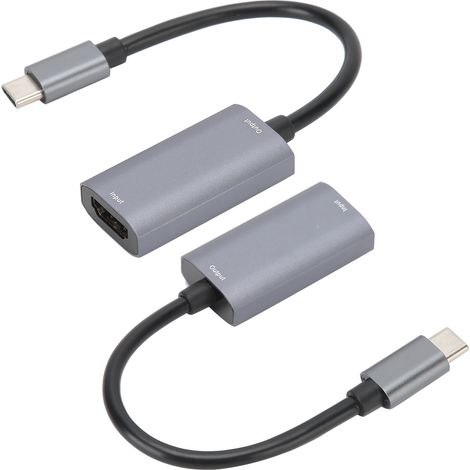 Carte de capture vidéo portable HDMI vers USB-C, compatible 1080P, grise (1/5)