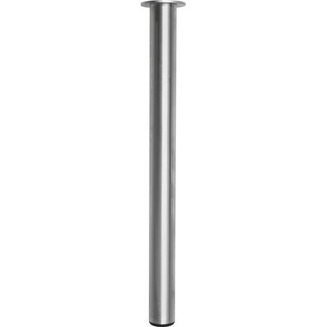 Pata de mesa redonda de acero inoxidable cepillado - Plata - 60 x 720