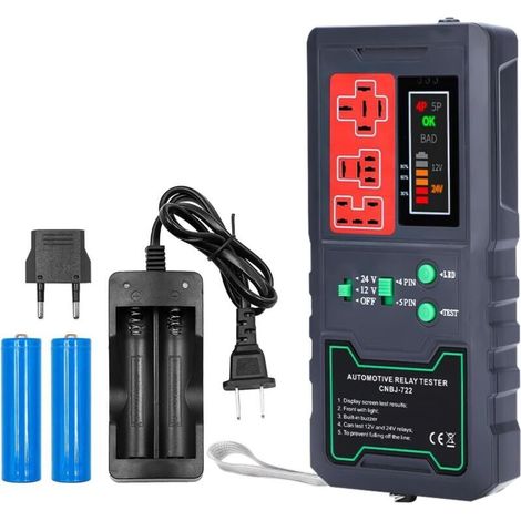 Ej.Life 12V 24V Automotive Relay Tester with LED Display, Electronic Automotive Relay Tester, Car Diagnostic Battery Checking Tool (1/5)
