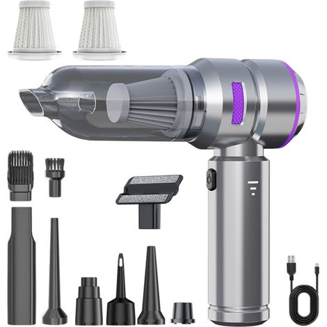 Aspirateur à main sans fil, rechargeable, mini aspirateur pour voiture, maison et poils d'animaux. Performance fiable et autonome. (1/5)