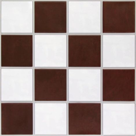 Adhesive pour Cuisine Salle de Bain, 10 Pièces, Carreaux Muraux Rouge et blanc, Carrelage Adhesif Mural Cuisine Salle de Bain, PVC Crédence Adhésive, 30 x 30 cm (1/5)