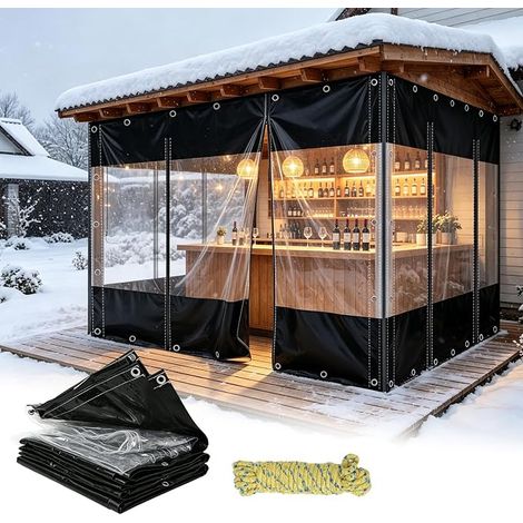 Bâche transparente pour tonnelle - Paroi latérale - 3 x 2,4 m - Bâche (1/5)