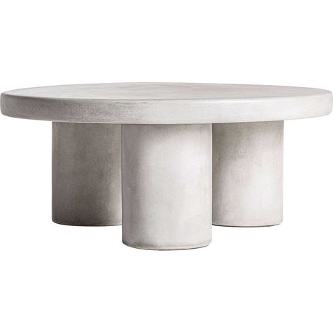 Table basse contemporaine en grès finition vieillie gris élégant - Gris effet vieilli contemporain (1/4)