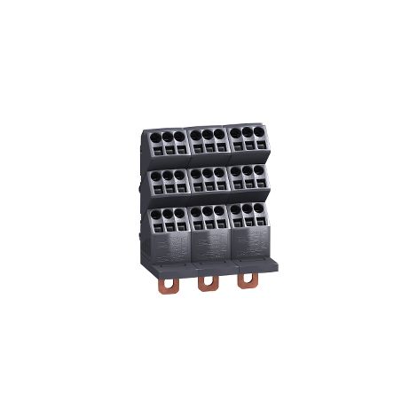 Bloque de distribución LINERGY 250A 3P IPxx B 9 salidas por fase y 140 mm de altura