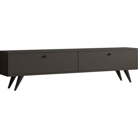 Mobile TV in legno "Parlak" - 160 x 25 x 40 cm - Grigio antracite