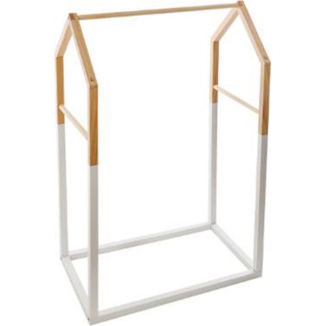 Penderie enfant en bois forme masion blanc - Dim : L.60 x l.37 x H.100 cm -PEGANE-