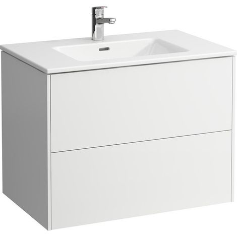 Lavabo PRO S BASE avec meuble sous-vasque, 2 tiroirs, gris signalisation LAUFEN