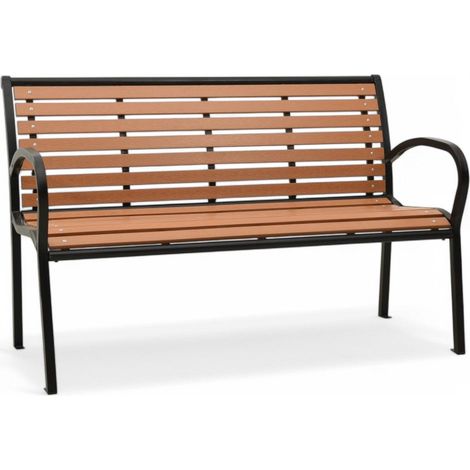 Banco de jardín de acero marrón Alba 125x60xH80 cm (1/5)