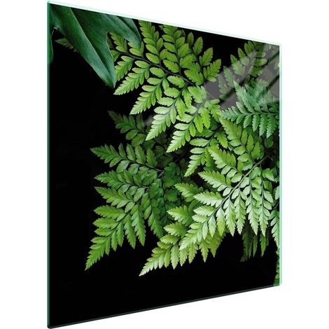 Piastra protettiva in vetro per piano cottura 50x52 Foglia (1/5)