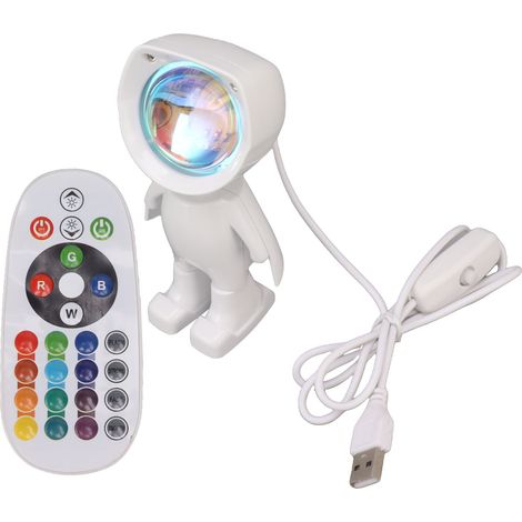 Lampe de coucher de soleil RGB, projecteur Robot astronaute, 16 couleurs, veilleuse LED pour salon et chambre à coucher