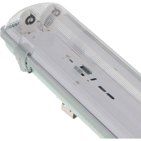 IluminaShop - Pantalla Estanca para dos tubos LED 1200 mm (Conexion 1 Lateral) (1/3)