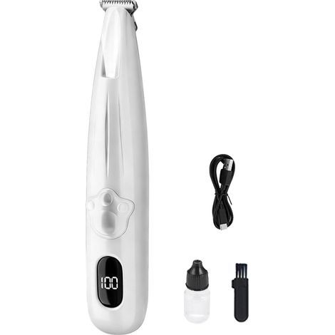 Tondeuse Pou Chat  Tondeuse Sans Fil Et Impeméable,Outil de Toilettage pou les Poils de Chats,Zones Yeux Oeilles Visage Fesses Petites Moyennes Gandes aces (1/5)