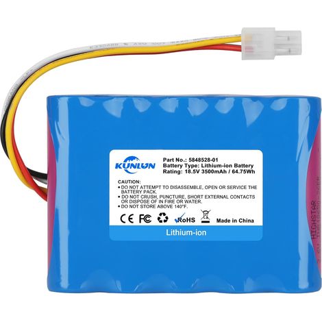 KUNLUN 18,5V 3500mAh Li-ION Batterie de Remplacement pour Husqvarna Automower 310 315 584 85 28-02 pour Gardena Sileno R100Li R130Li R160Li Batterie Tondeuse Robot 5848228-01,5848228-02,589586201 (1/5)