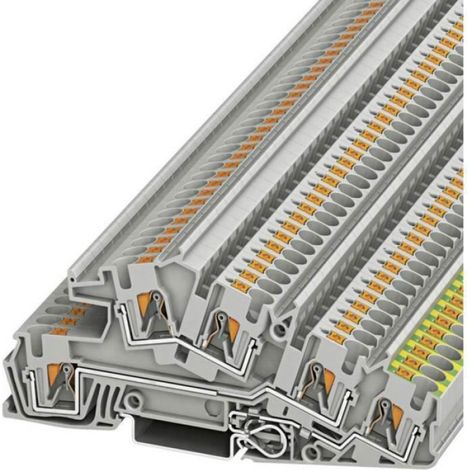 Borne De Protection - 3 Etages - 5 Poles - Section Filaire 0 2 À 6 Mm² - Gris - Lot De 50