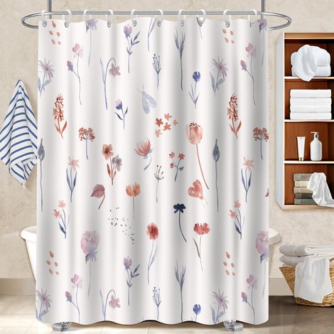 Rideau de bain en polyester 180x180 stylé voile de douche pour optimiser un petit espace (1/5)