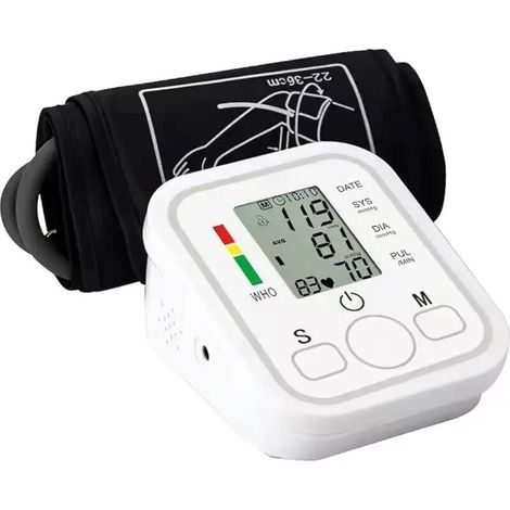 Tensiomètre avec brassard pour le haut du bras - Moniteur de fréquence cardiaque et d'hypertension pour un usage domestique - Moniteur de pression artérielle avec écran LCD (1/4)