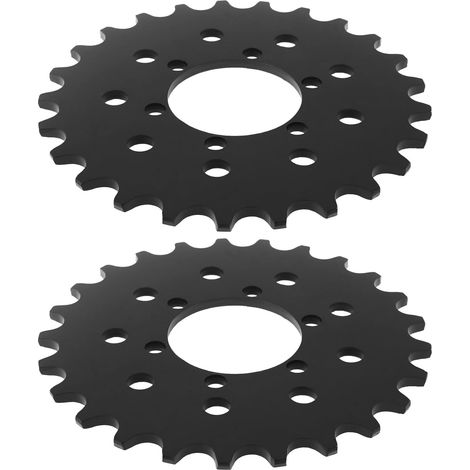 Lot de 2 Pignons Fixes de Vélo 25T 28T Pignons Fixes à Disque de Frein pour Chaîne de Vélo 410 Support de Disque de Frein Noir (1/5)